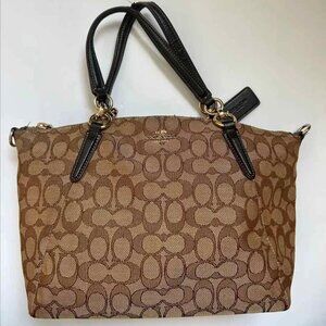 COACH KELSEY BROWN SIGNATURE JACQUARD SHOULDER CROSSBODY BAG